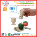 Children Cooking Role Play Set Wooden Dinnerware Toys for Dollhouse